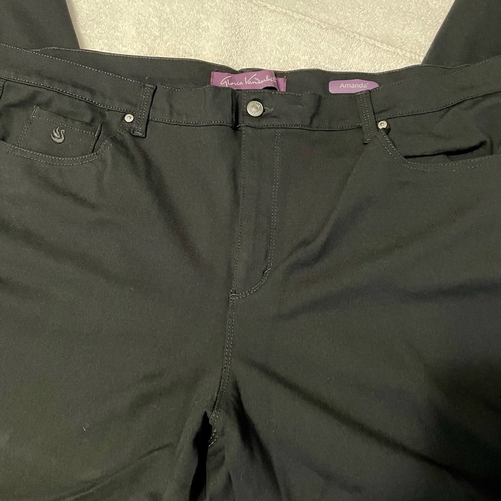 Gloria Vanderbilt Black Straight Leg Dress Pants Amanda Size 22W